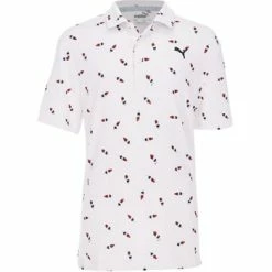 Puma Boys Cloudspun Popsi-Cool Junior Polo Shirt - Bright White / Ski Patrol